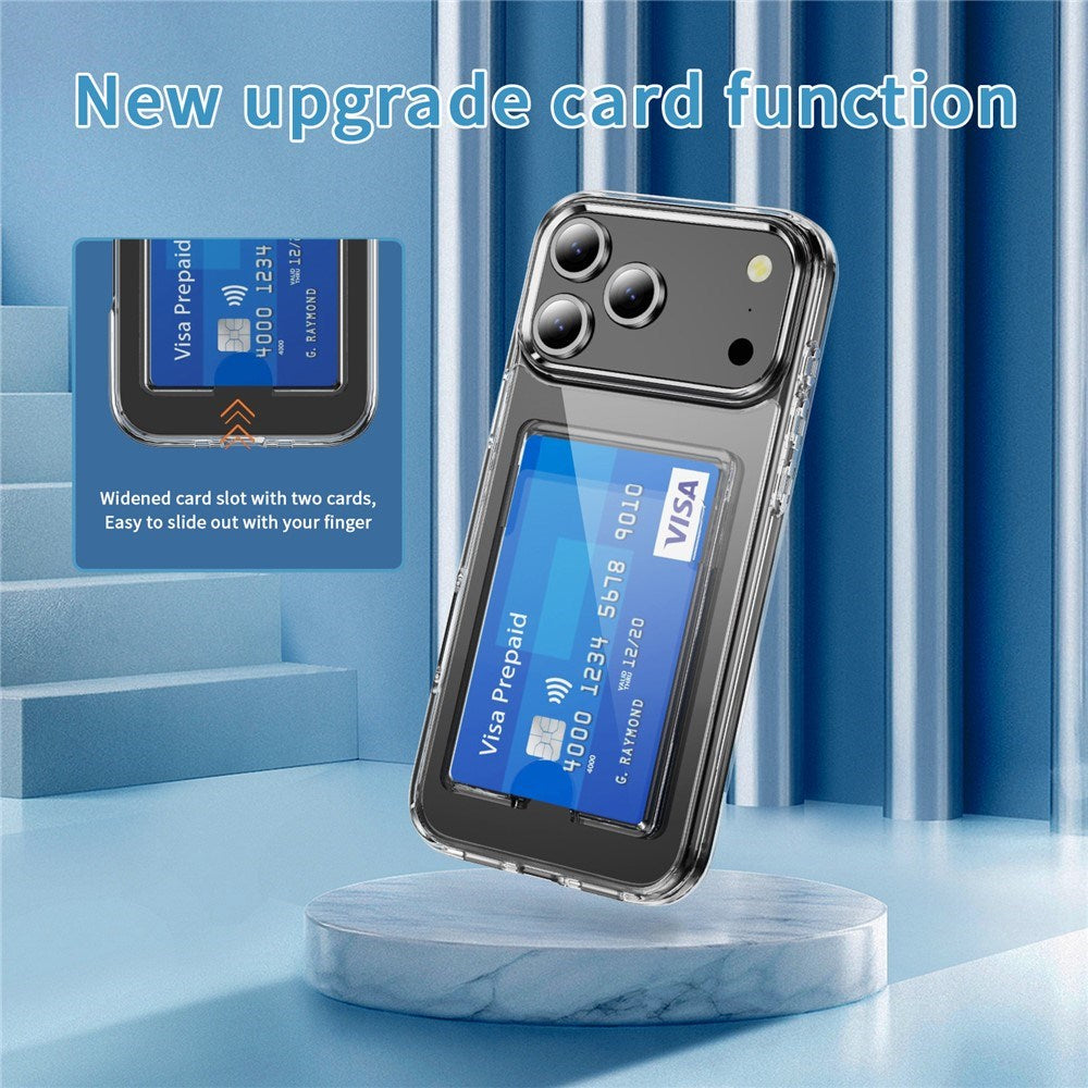 iPhone 18 Pro / 17 Pro EIDERWOOD Hybrid Plastic Case with Card Pocket - Transparent