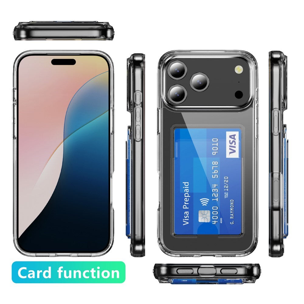 iPhone 18 Pro / 17 Pro EIDERWOOD Hybrid Plastic Case with Card Pocket - Transparent