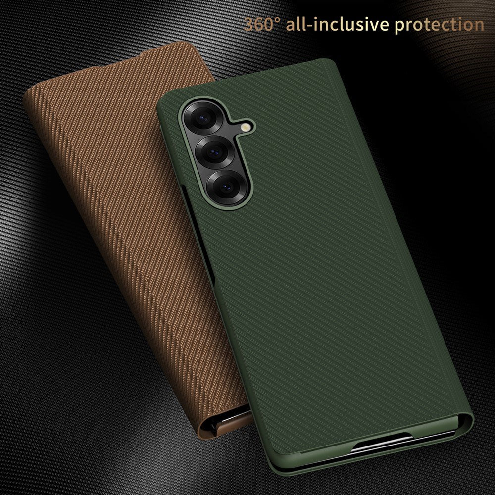 EIDERWOOD Samsung Galaxy Z Fold7 Faux Leather Flip Case with Texture & Stand Function - Green