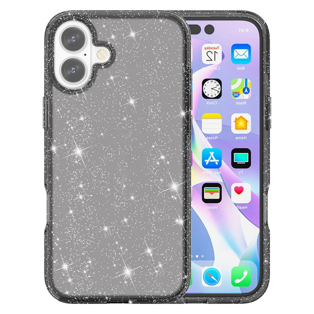 EIDERWOOD iPhone 17 Hybrid Plastic Case - Black Glitter