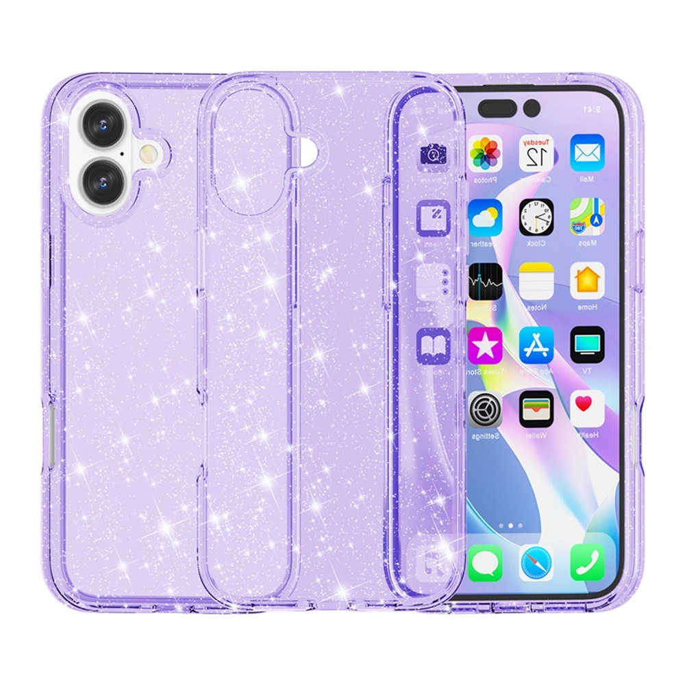 EIDERWOOD iPhone 17 Hybrid Plastic Case - Purple Glitter