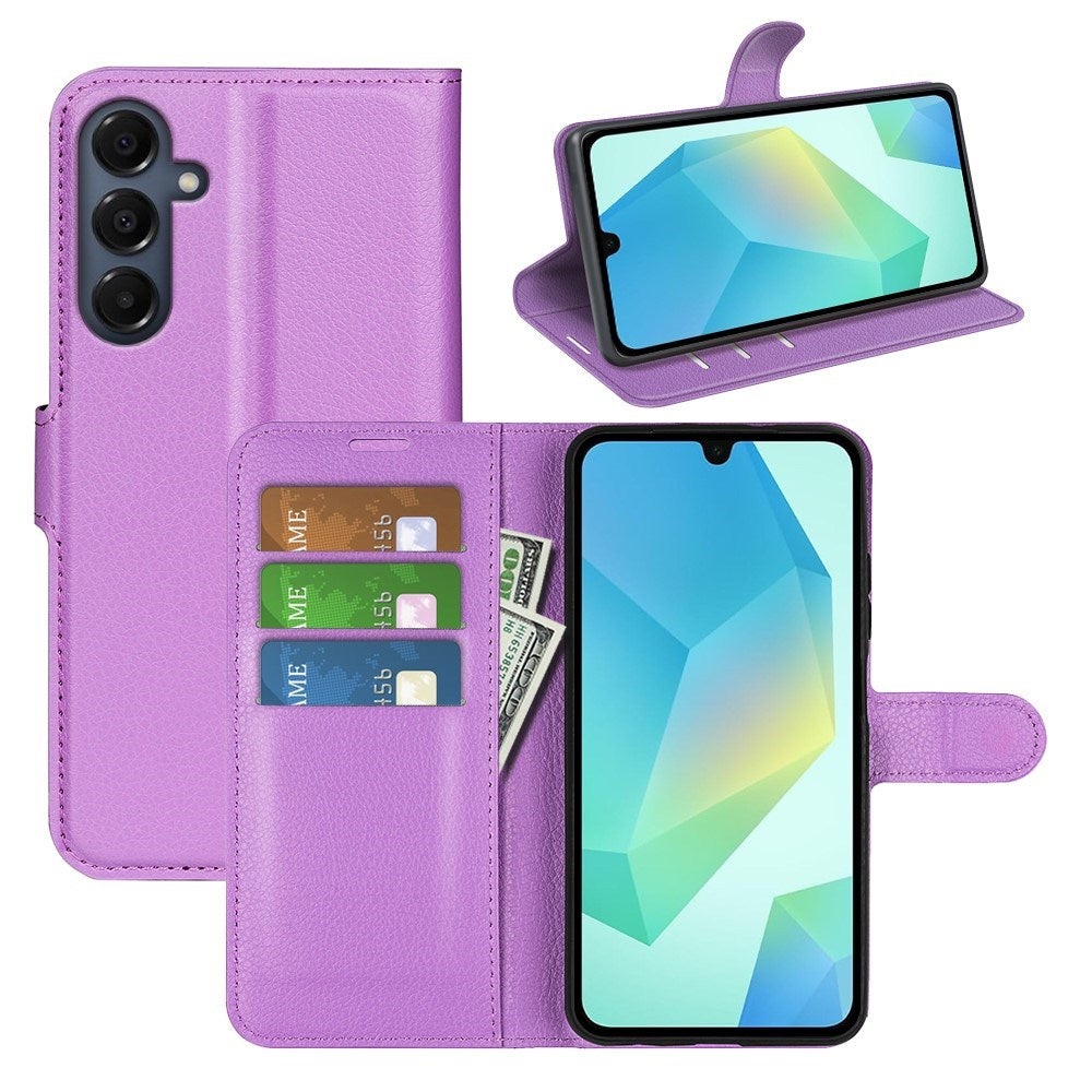EIDERWOOD Samsung Galaxy A17 (5G) Litchi Faux Leather Wallet Case - Purple