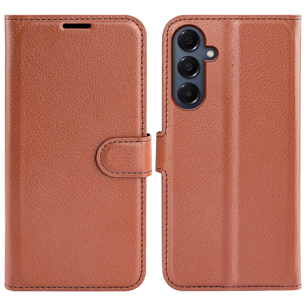 EIDERWOOD Samsung Galaxy A17 (5G) Litchi Faux Leather Wallet Case - Brown