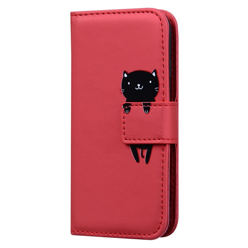 iPhone 17e / 16e Faux Leather Flip Case with Character Design - Red