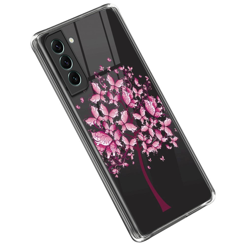 Samsung Galaxy S23 Plastic Transparent Case w. Motive - Pink Tree