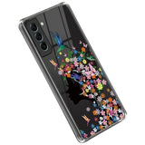 Samsung Galaxy S23 Plastic Transparent Case w. Motive - Flower Woman