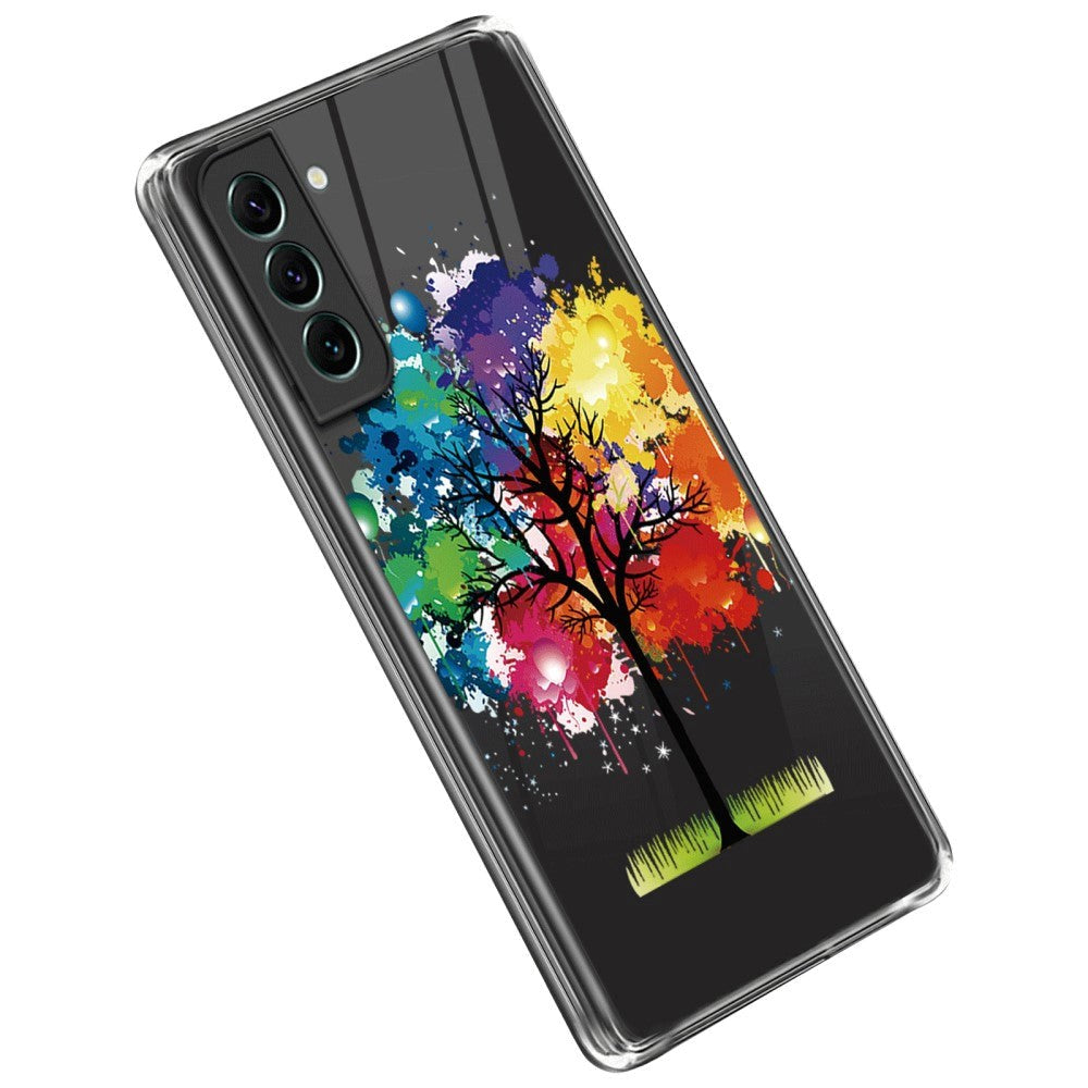 Samsung Galaxy S23 Plastic Transparent Case w. Motive - Colorful Tree