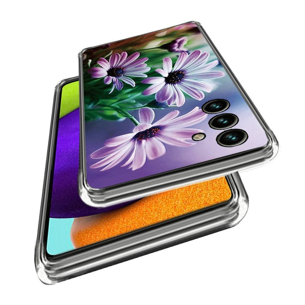 Samsung Galaxy A14 (5G) Plastic Case w. Motive - Purple Flower