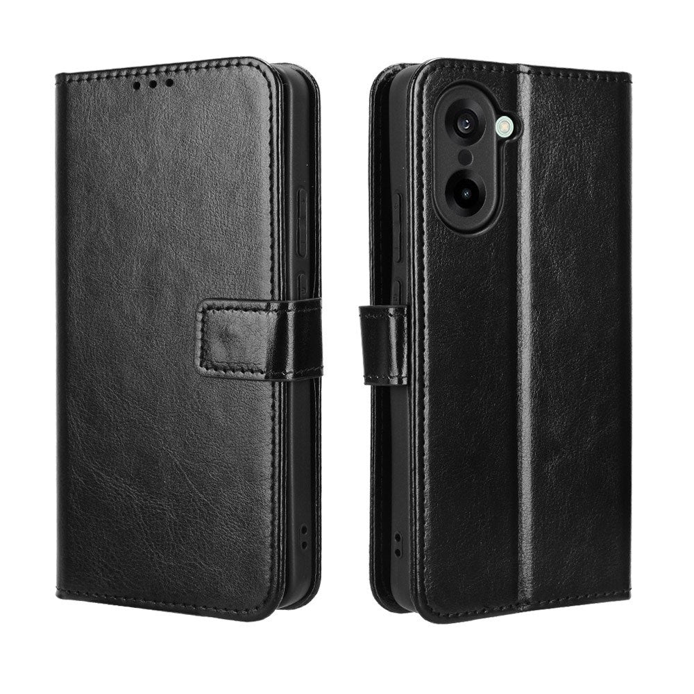 EIDERWOOD OnePlus Nord CE5 Faux Leather Flip Case with Strap - Black