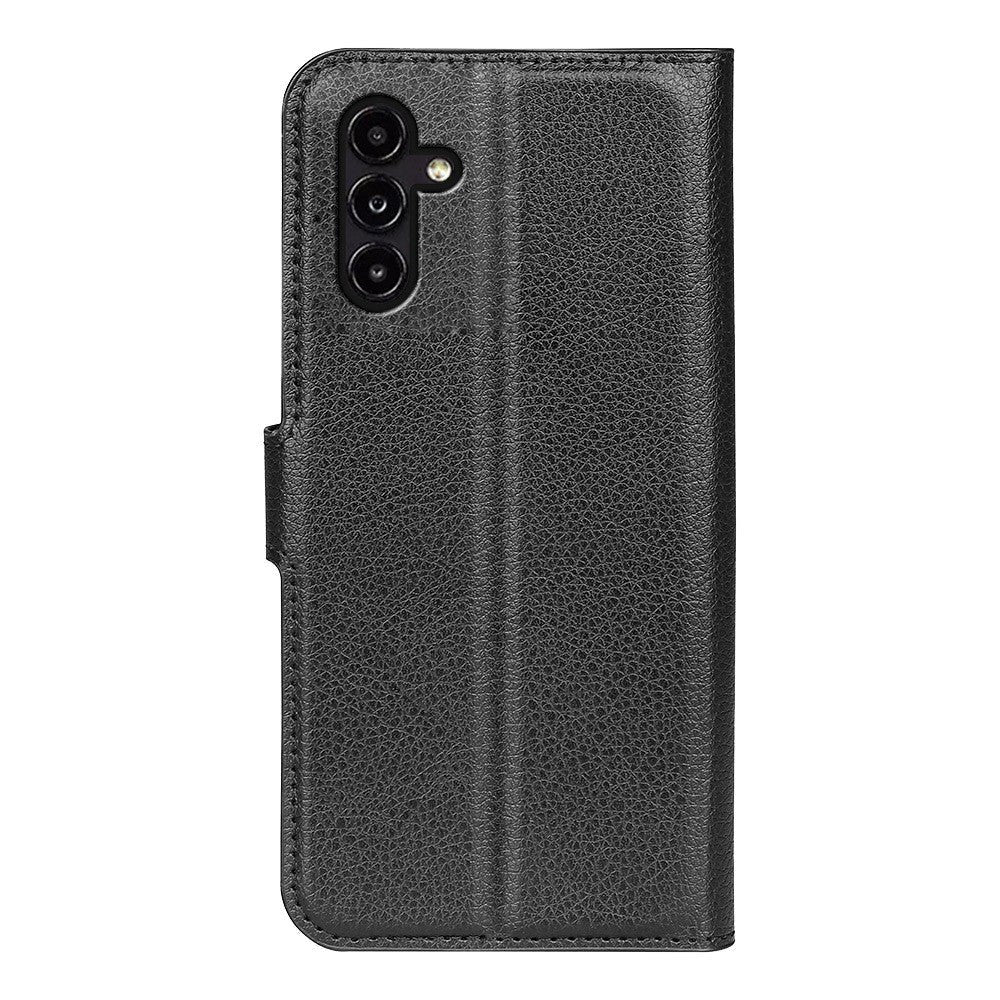 Samsung Galaxy A14 (5G) PU Litchi Leather Wallet Case - Black