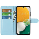 Samsung Galaxy A14 (5G) PU Litchi Leather Wallet Case - Blue