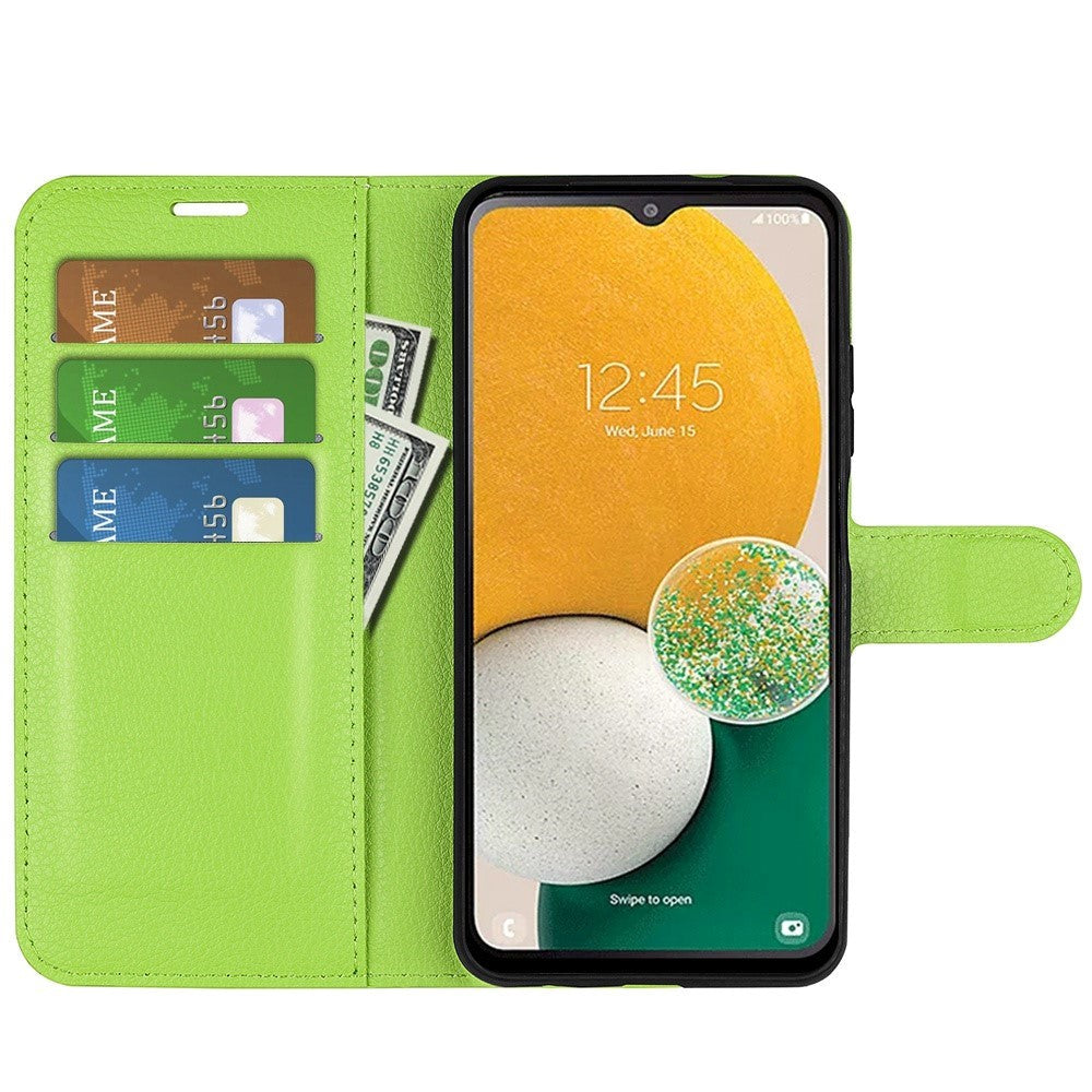 Samsung Galaxy A14 (5G) PU Litchi Leather Wallet Case - Green