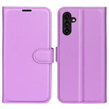 Samsung Galaxy A14 (5G) PU Litchi Leather Wallet Case - Purple