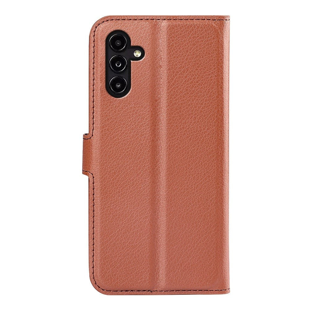 Samsung Galaxy A14 (5G) PU Litchi Leather Wallet Case - Brown