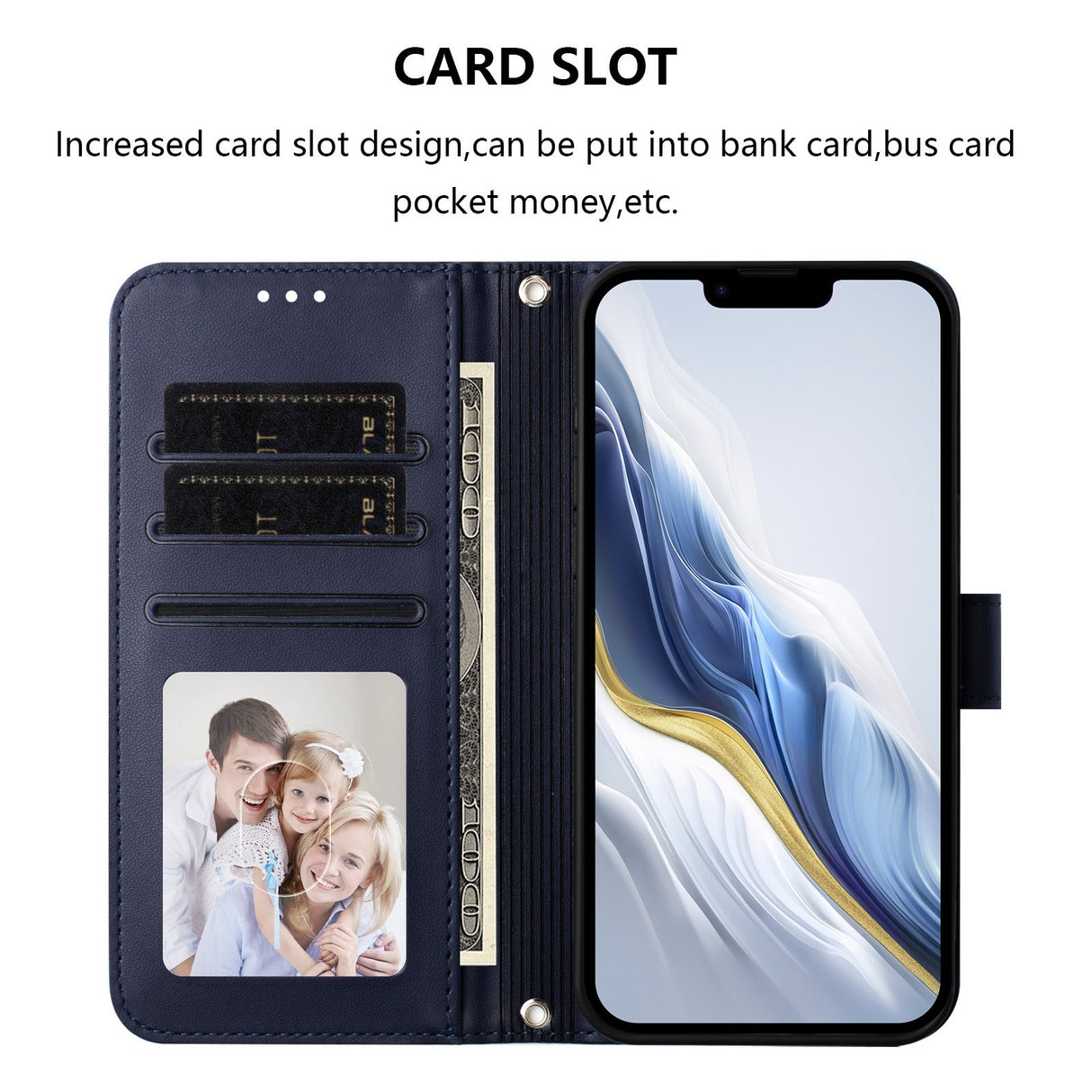 iPhone 18 Pro Max / 17 Pro Max EIDERWOOD Faux Leather Flip Case with Strap - Blue
