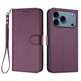 iPhone 18 Pro Max / 17 Pro Max EIDERWOOD Faux Leather Flip Case with Strap - Purple