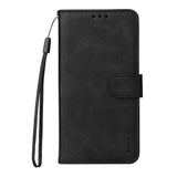 EIDERWOOD iPhone 17 Pro 2-in-1 Faux Leather Flip Case with Screen Protector Glass - Black