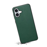 EIDERWOOD iPhone 17 Hybrid Plastic Case with Leather Texture - Green
