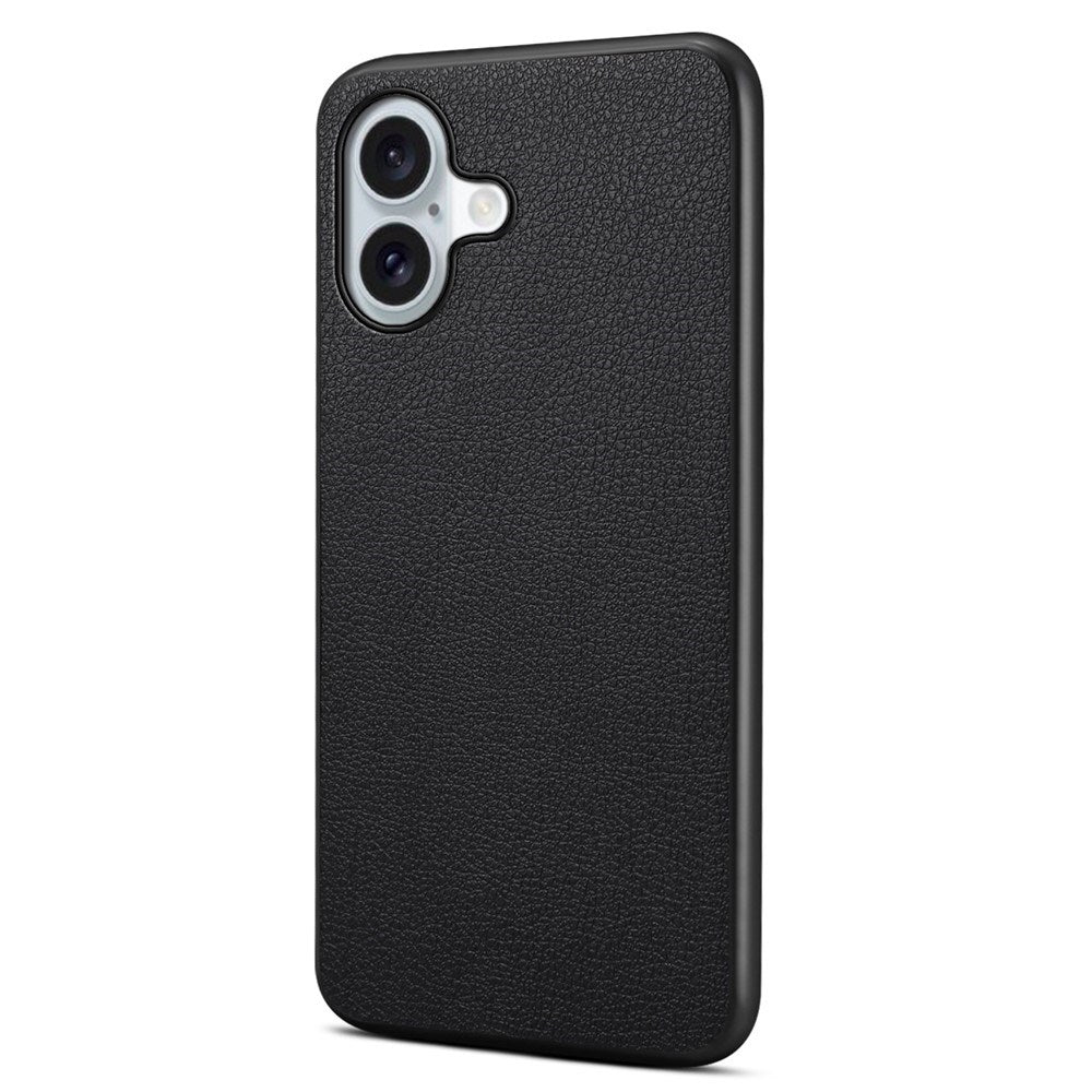 EIDERWOOD iPhone 17 Hybrid Plastic Case with Leather Texture - Black