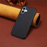 EIDERWOOD iPhone 17 Hybrid Plastic Case with Leather Texture - Black
