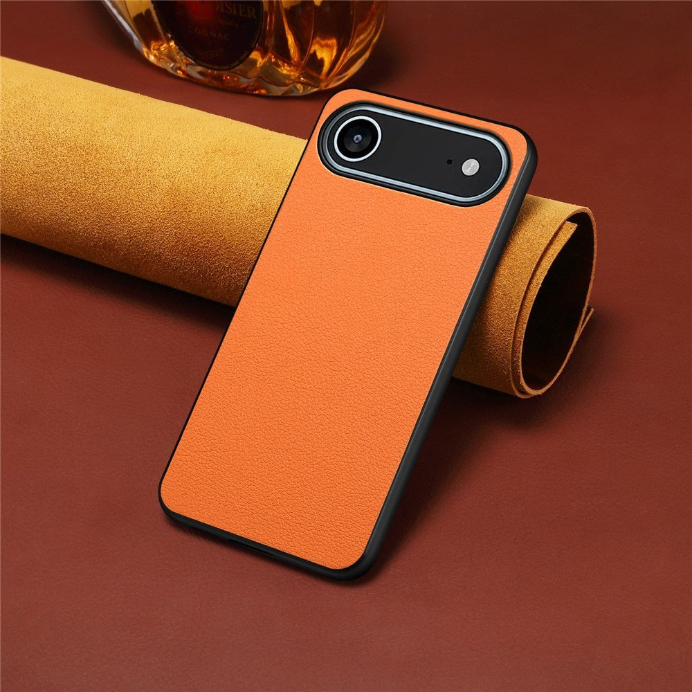 EIDERWOOD iPhone Air Hybrid Plastic Case with Leather Texture - Orange