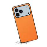 EIDERWOOD iPhone 17 Pro Hybrid Plastic Case with Leather Texture - Orange