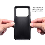 EIDERWOOD iPhone 17 Pro Hybrid Plastic Case with Leather Texture - Black