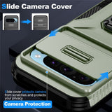 Google Pixel 11 Pro / 11 / 10 Pro / 10 / 9 Pro / 9 EIDERWOOD Tough Case with 360 Rotatable Kickstand - Green