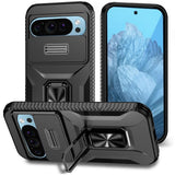 Google Pixel 11 Pro / 11 / 10 Pro / 10 / 9 Pro / 9 EIDERWOOD Tough Case with 360 Rotatable Kickstand - Black