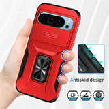 Google Pixel 11 Pro / 11 / 10 Pro / 10 / 9 Pro / 9 EIDERWOOD Tough Case with 360 Rotatable Kickstand - Red