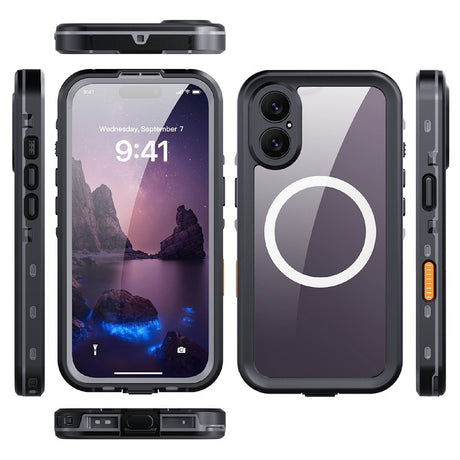 EIDERWOOD iPhone 17 Waterproof Craftsman Case with Screen Protector & Strap - MagSafe Compatible - Black