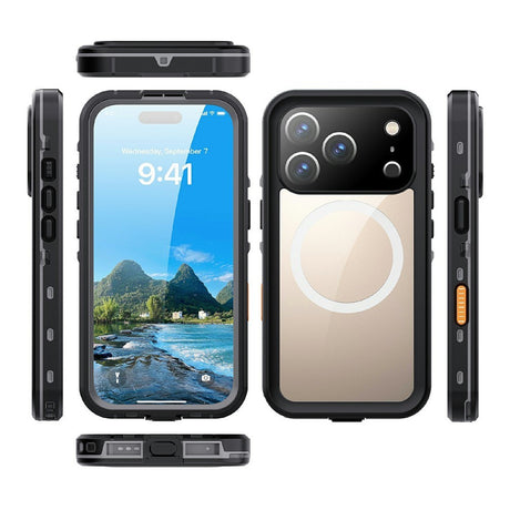 EIDERWOOD iPhone 17 Pro Waterproof Craftsman Case with Screen Protector & Strap - MagSafe Compatible - Black