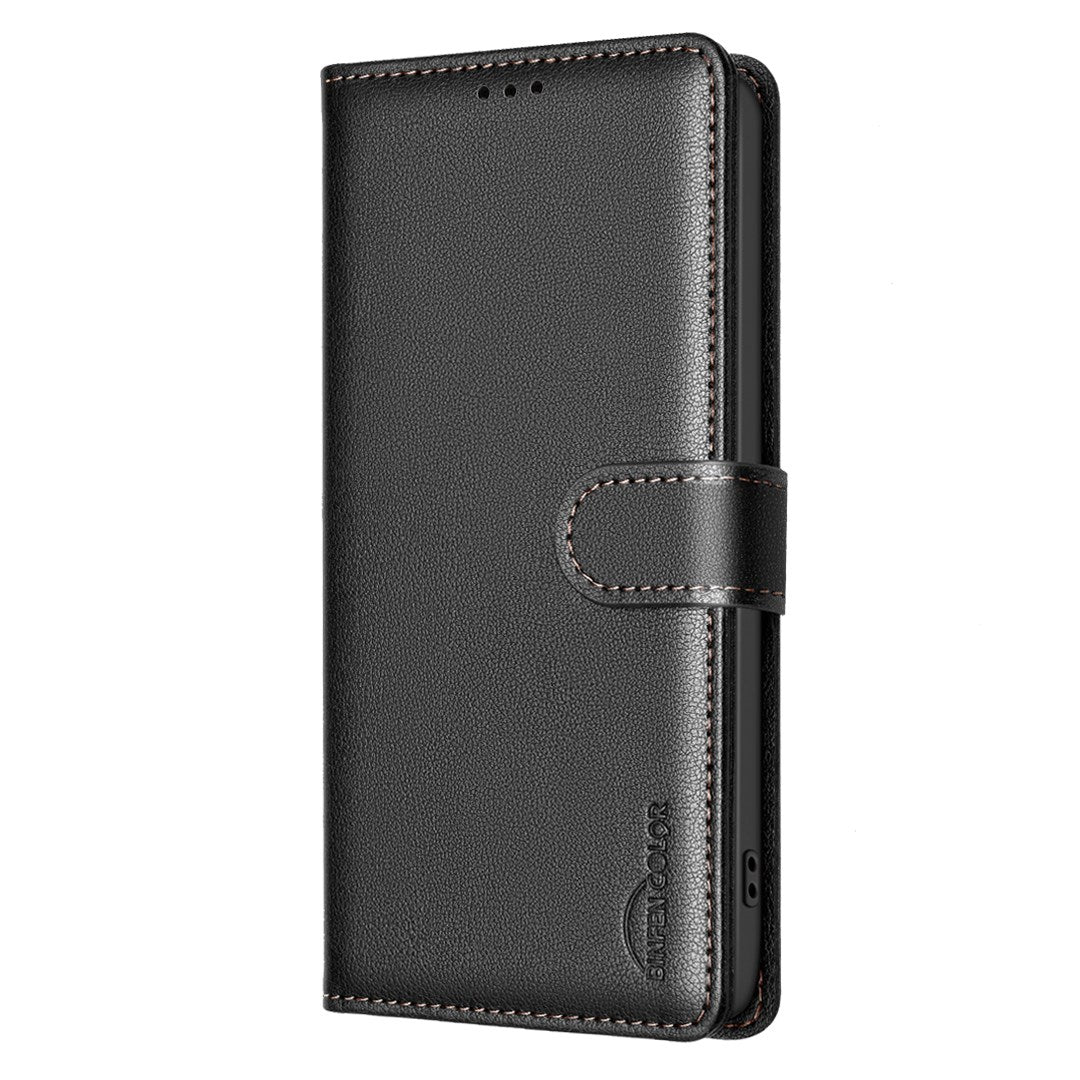 EIDERWOOD Samsung Galaxy S25 FE Faux Leather Flip Case with Stand Function & Card Holder - Black
