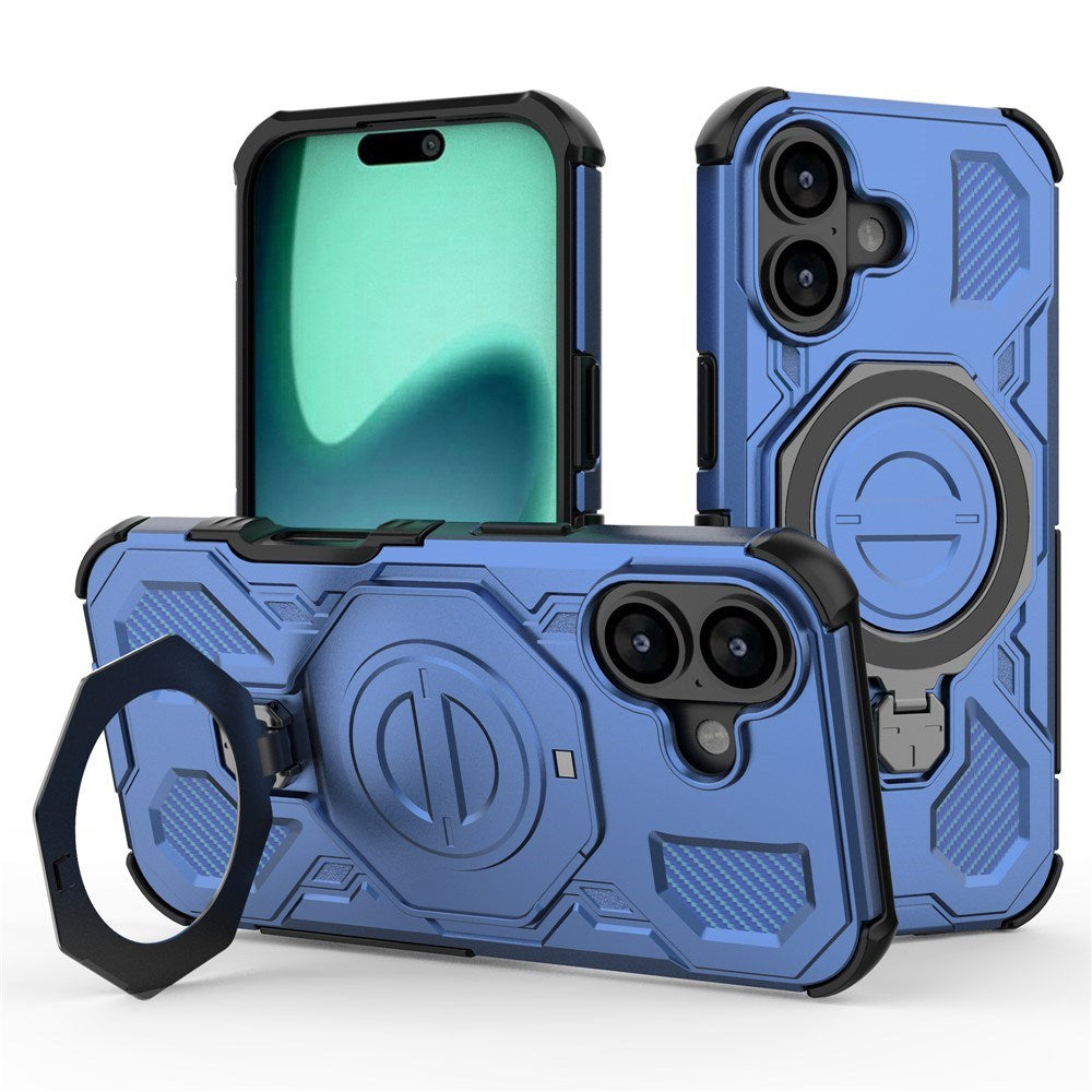 EIDERWOOD iPhone 17 Tough Case with Magnetic Kickstand - MagSafe Compatible - Blue
