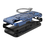 EIDERWOOD iPhone 17 Tough Case with Magnetic Kickstand - MagSafe Compatible - Blue