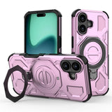 EIDERWOOD iPhone 17 Tough Case with Magnetic Kickstand - MagSafe Compatible - Pink