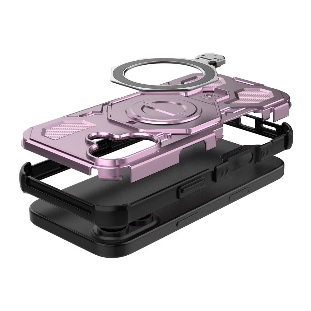 EIDERWOOD iPhone 17 Tough Case with Magnetic Kickstand - MagSafe Compatible - Pink