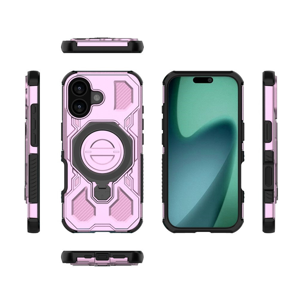 EIDERWOOD iPhone 17 Tough Case with Magnetic Kickstand - MagSafe Compatible - Pink