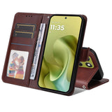 EIDERWOOD Motorola Moto G86 / G86 Power Faux Leather Flip Case with Strap - Brown