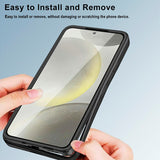 EIDERWOOD Samsung Galaxy S25 FE 2-in-1 Plastic Case with Built-In Screen Protector - Black