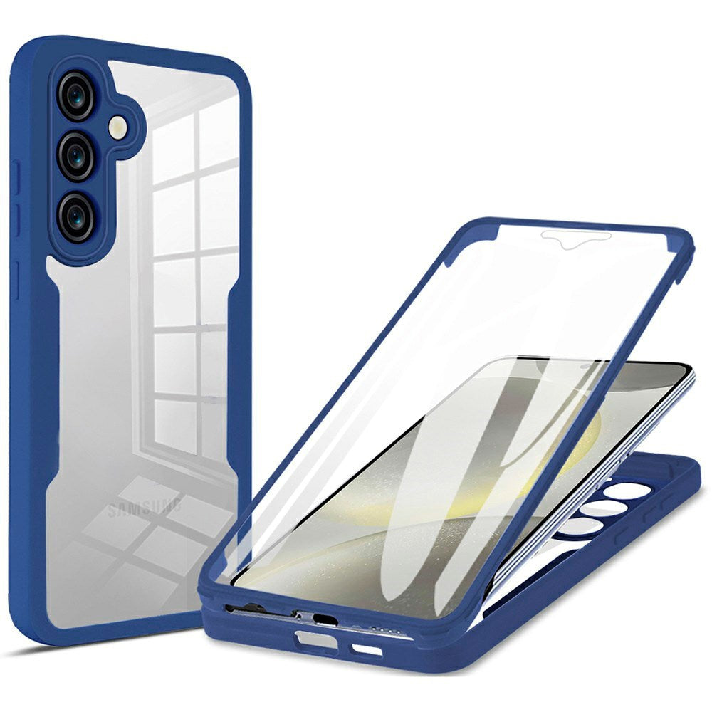 EIDERWOOD Samsung Galaxy S25 FE 2-in-1 Plastic Case with Built-In Screen Protector - Blue