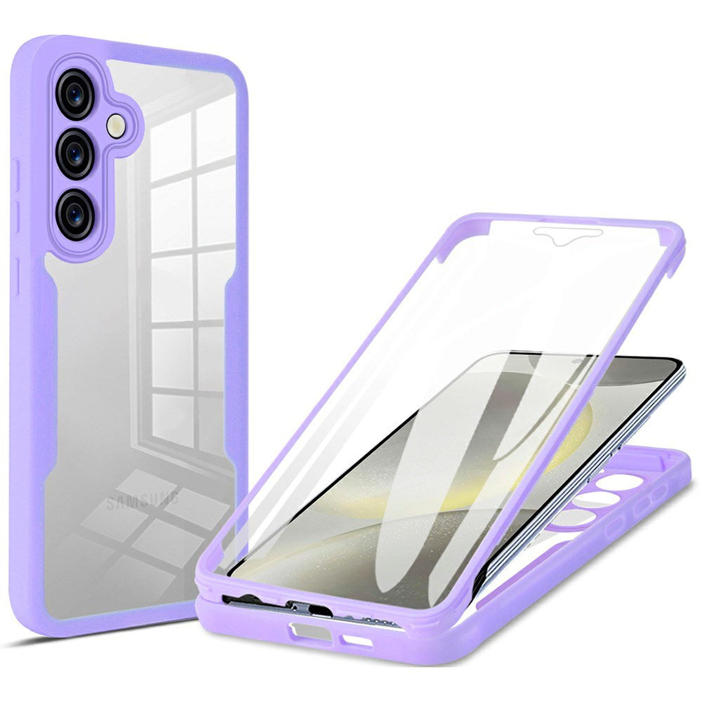 EIDERWOOD Samsung Galaxy S25 FE 2-in-1 Plastic Case with Built-In Screen Protector - Purple