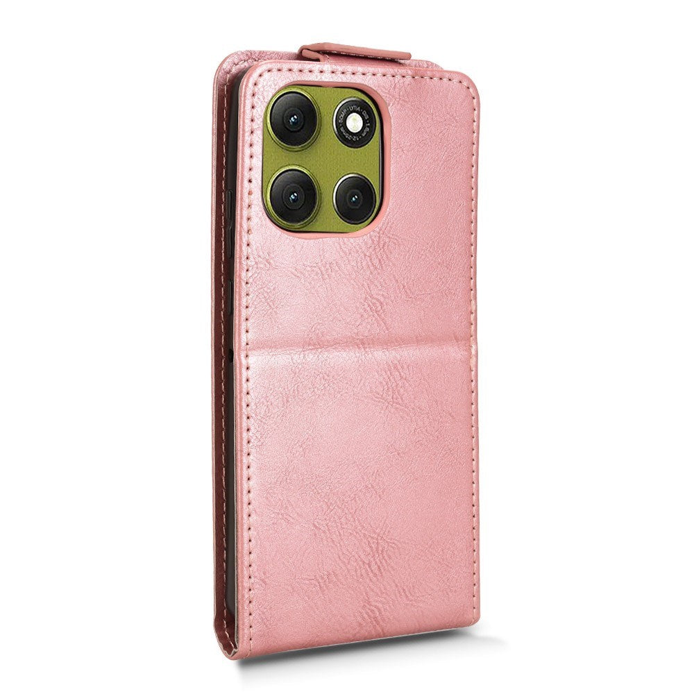 EIDERWOOD Motorola Moto G86 Power Vertical Faux Leather Flip Case with Card Holder & Stand Function - Rose Gold