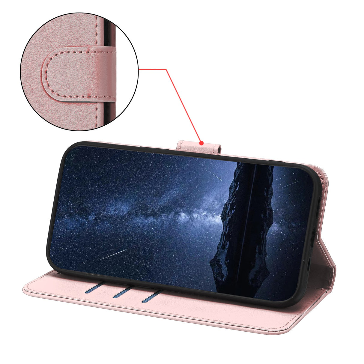 Nothing CMF Phone 2 Pro EIDERWOOD Leather Flip Case w. Wallet - Rose Gold