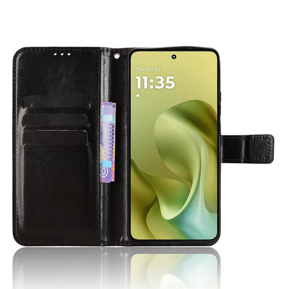 EIDERWOOD Motorola Moto G86 Power Faux Leather Flip Case with Card Holder & Stand Function - Black