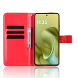 EIDERWOOD Motorola Moto G86 Power Faux Leather Flip Case with Card Holder & Stand Function - Red