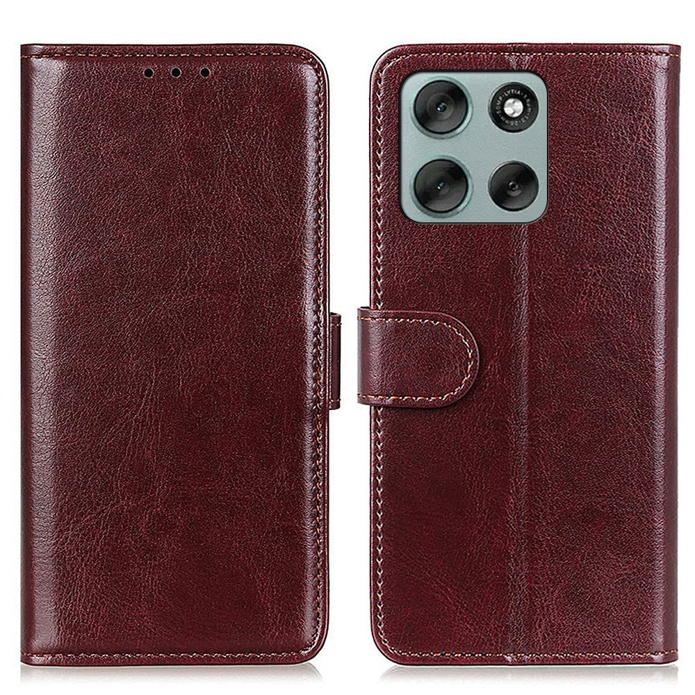 EIDERWOOD Motorola Moto G56 Faux Leather Flip Case with Cardholder & Stand Function - Brown