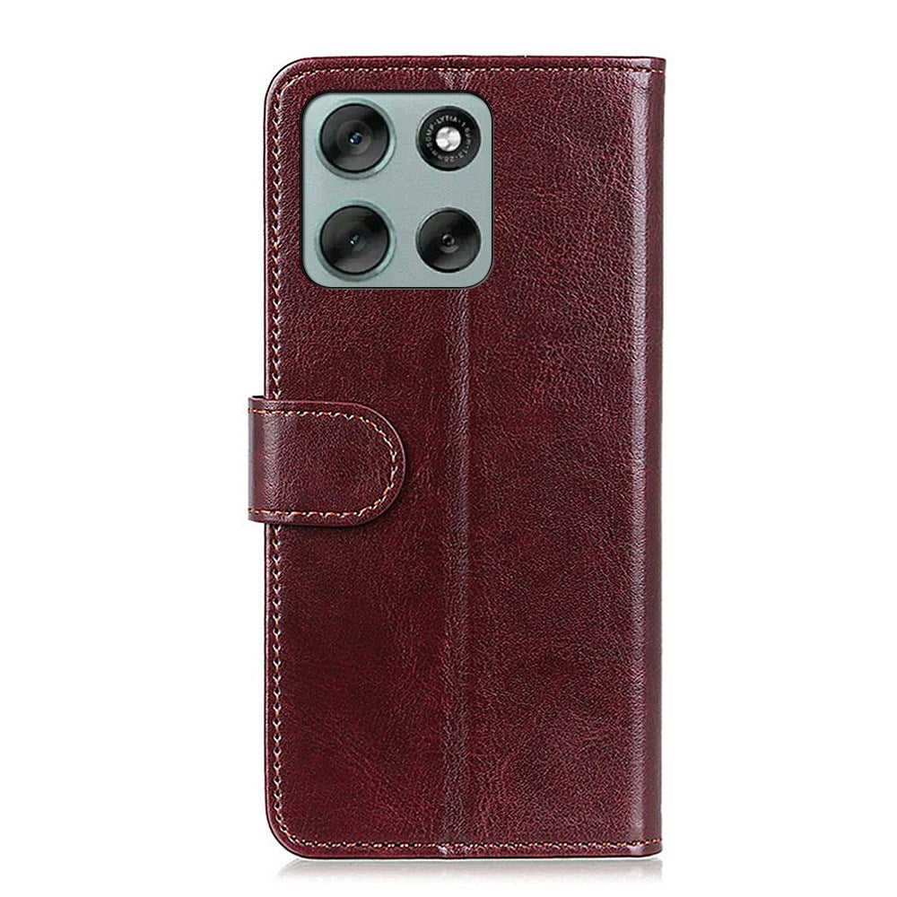 EIDERWOOD Motorola Moto G56 Faux Leather Flip Case with Cardholder & Stand Function - Brown