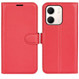 Oppo A5x (5G) / Oppo A5x (4G) EIDERWOOD Leather Flip Case with Card Holder & Stand Function - Red