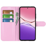 Oppo A5x (5G) / Oppo A5x (4G) EIDERWOOD Leather Flip Case with Card Holder & Stand Function - Pink